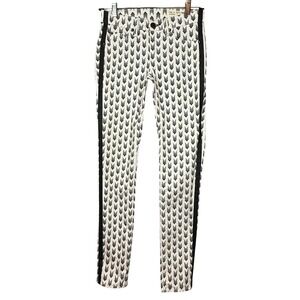 RAG & BONE Intermix Arrow Tuxedo White and Black Leggings Skinny Jeans, Size 25